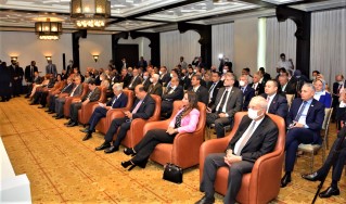 خلال كلمة وزيرة التجارة والصناعة بفعاليات المنتدى الخاص بالاعلان عن فتح مكتب اقليمي لغرفة التجارة العربية البرازيلية